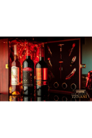 Κασετίνα αξεσουάρ κρασιών, με 3 κόκκινα κρασιά